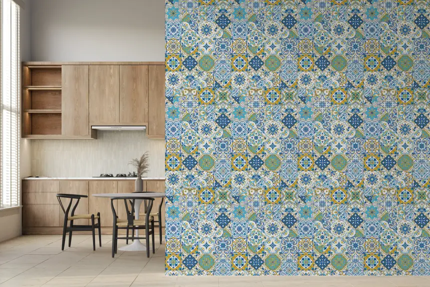 Mediterranean Hues/ Azulejo Tiles Wallpaper