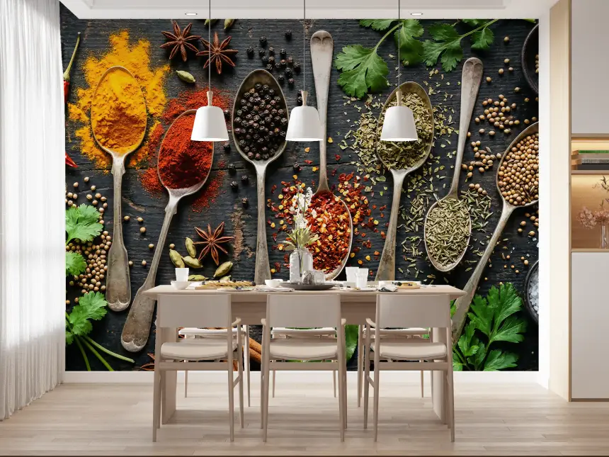 Aromatic Spice Collection Wall Mural