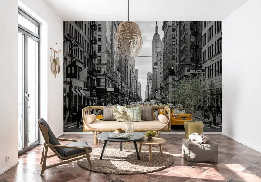 Manhattan's Golden Rush Wall Mural