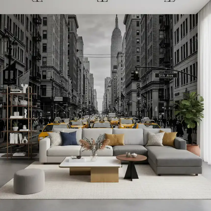 Manhattan's Golden Rush Wall Mural