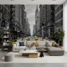 Manhattan Monochrome Yellow Taxi Wall Mural 7