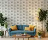 Mughal Inspired Cream Bloom Pattern Wallpaper 8