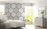 White Marble Hexagon Geometric Pattern Wall Mural 6