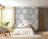 White Marble Hexagon Geometric Pattern Wall Mural 8