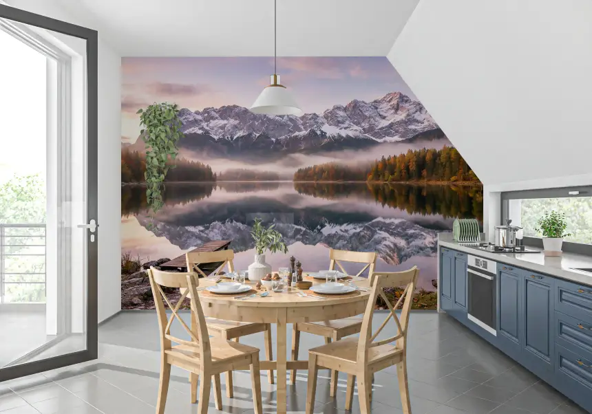 Alpenglow Lake Reflection Wall Mural