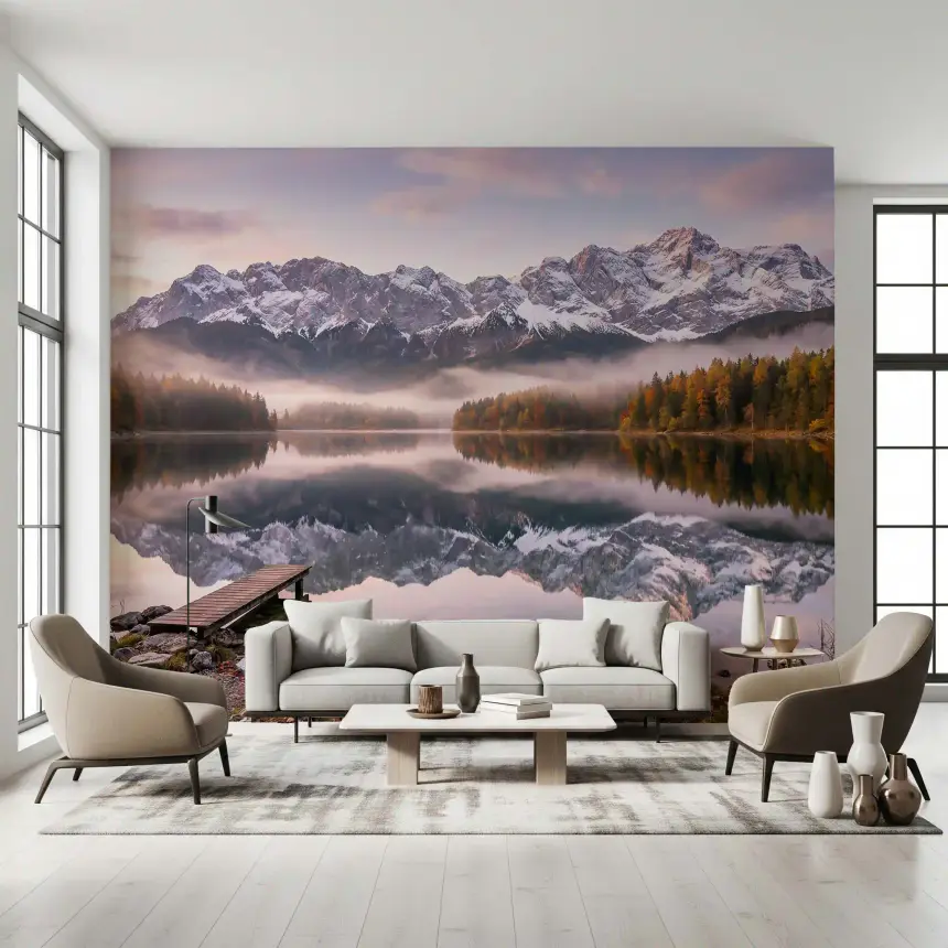 Alpenglow Lake Reflection Wall Mural