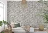 Greige Nautical Shells and Coral Branch Wallpaper 6