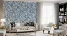 Seashell and Coral Patterned Blue Wallpaper 7