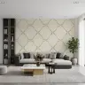 Cream Dotted Lattice Wallpaper 8