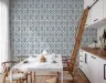 Interlocking Geometric Slate Blue Wallpaper 7