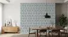 Interlocking Geometric Slate Blue Wallpaper 8