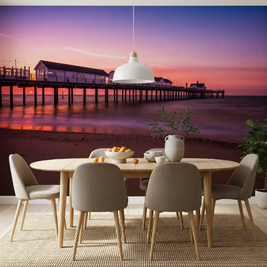Sunset Pier Reverie Wall Mural