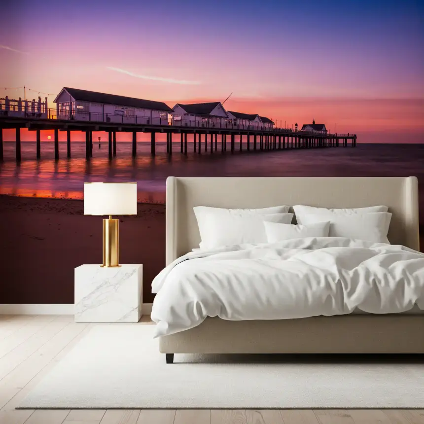Sunset Pier Reverie Wall Mural