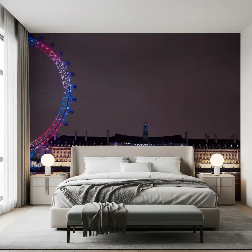 London Night Glow: Embankment Reflections Wall Mural