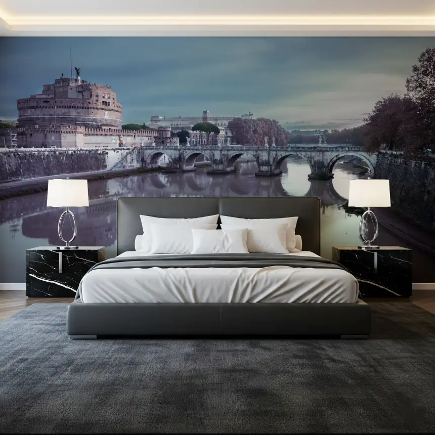 Roman Reflection: Castel Sant'angelo's Grandeur Wall Mural