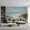Painterly Coastal Beach Wall Mural 7