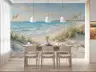 Painterly Coastal Beach Wall Mural 8