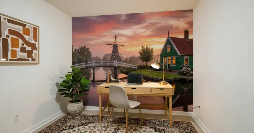 Canal Glow at Dawn Wall Mural
