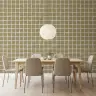 Sage Green Brushstroke Square Grid Wallpaper 8