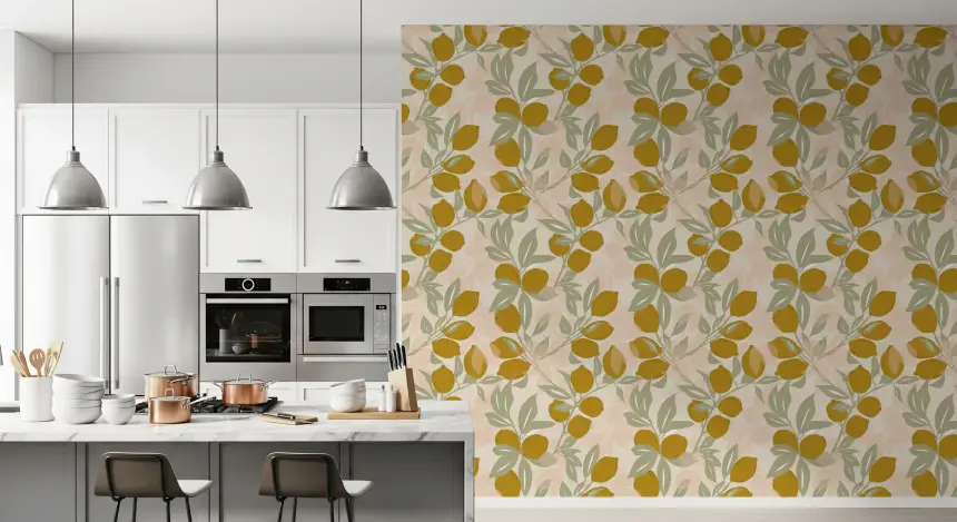 Lemon Wallpaper Mediterranean Amalfi Kitchen Wallpaper