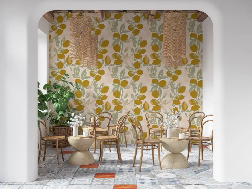 Lemon Wallpaper Mediterranean Amalfi Kitchen Wallpaper