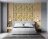 Mustard Botanical Lemon Branch Pattern Wallpaper 7