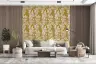 Mustard Botanical Lemon Branch Pattern Wallpaper 8