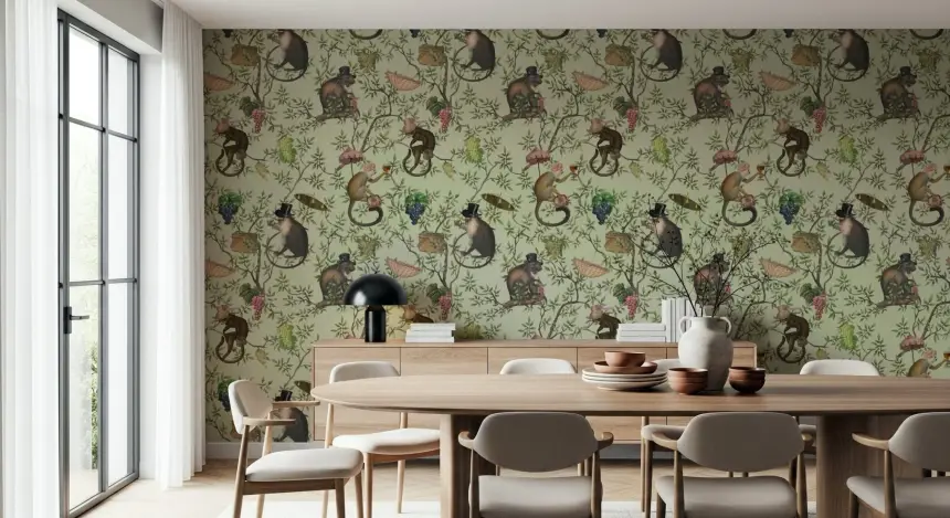 A Primate's Afternoon Tea Wallpaper