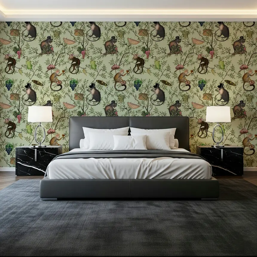 A Primate's Afternoon Tea Wallpaper