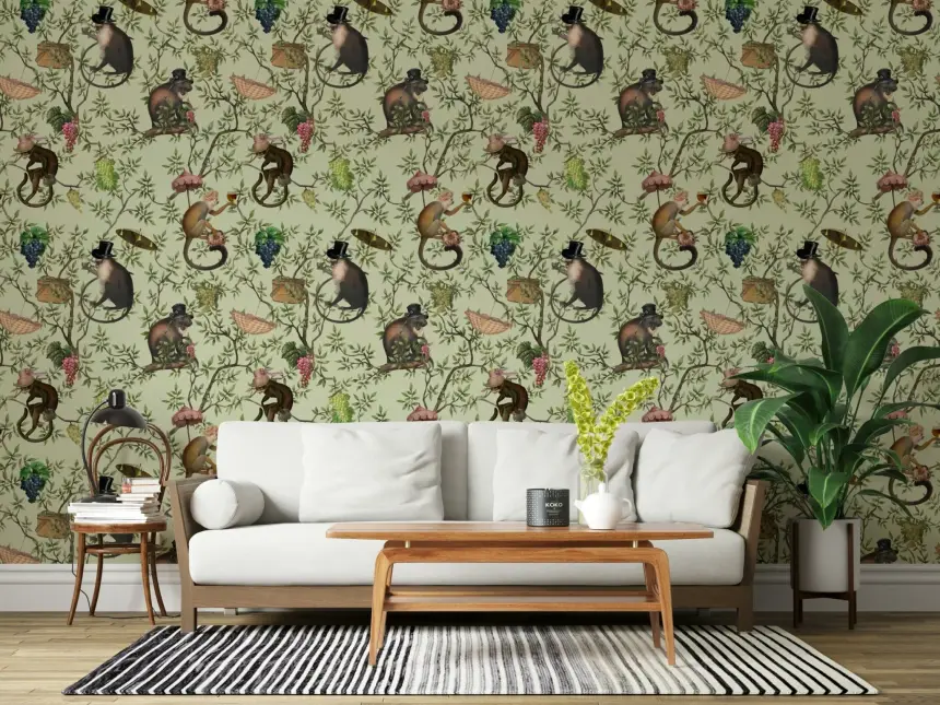 A Primate's Afternoon Tea Wallpaper
