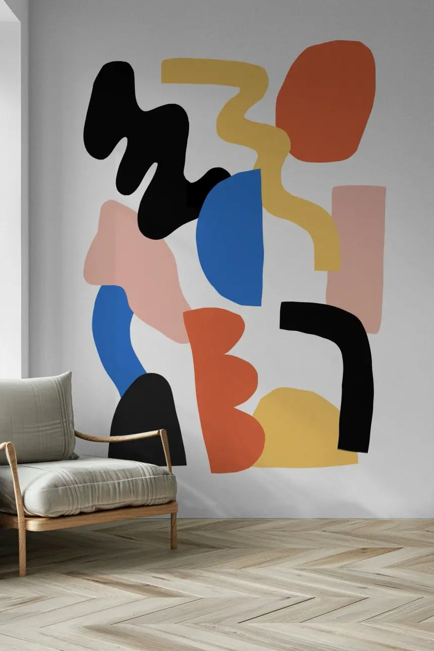 Abstract Block Party Wall Mural