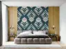 Teal Abstract Floral Wallpaper 6