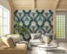 Teal Abstract Floral Wallpaper 7