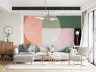 Contemporary Geometric Circles and Blocks Wall Mural 8