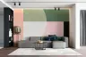Contemporary Geometric Circles and Blocks Wall Mural 7