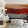 Abstract Red Landscape Textured Wall Mural 6