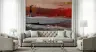 Abstract Red Landscape Textured Wall Mural 7