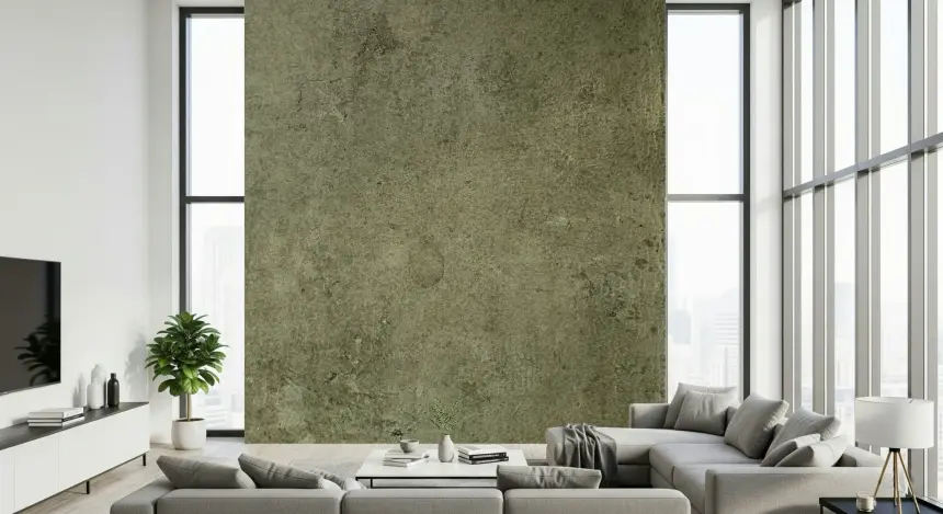 Aged Leather - Olive Wall Mural