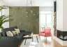 Textured Olive Green Stone Wall Mural 6