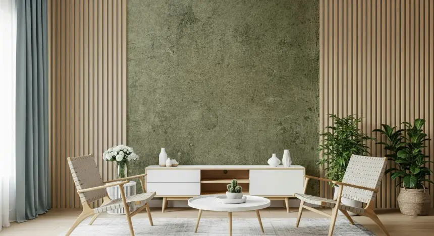 Aged Leather - Olive Wall Mural