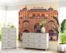 Terracotta Blue Ornate Rajasthani Palace Facade Wallpaper 8