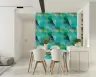 Teal and Gold Geode Marble Wallpaper 7