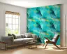Teal and Gold Geode Marble Wallpaper 8
