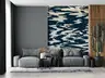 Navy and Cream Abstract Swirls Wallpaper 8