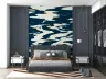 Navy and Cream Abstract Swirls Wallpaper 6