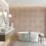 Art Nouveau Butterfly Floral Wallpaper in Dusty Pink 8