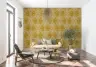 Art Nouveau Butterfly Mustard Yellow Wallpaper 8