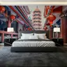 Asian Pagoda Street Wall Mural 6