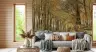 Golden Autumn Woods Log Stack Wallpaper Mural 7