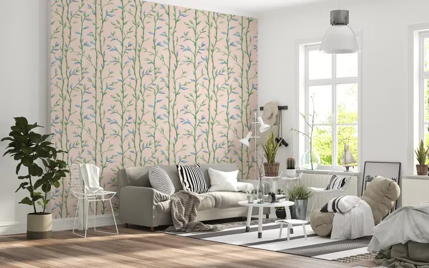 Bamboo Breeze Rose Wallpaper